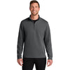 Port Authority Men's Storm Grey Wearever Signature Double Pique 1/4-Zip