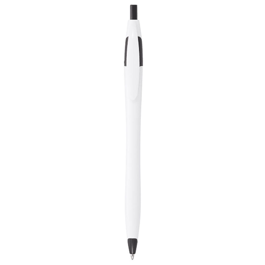 Bullet White w/Black Trim Cougar Retractable Ballpoint Pen