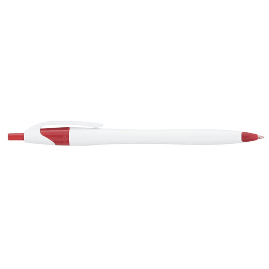 Bullet White w/Red Trim Cougar Retractable Ballpoint Pen