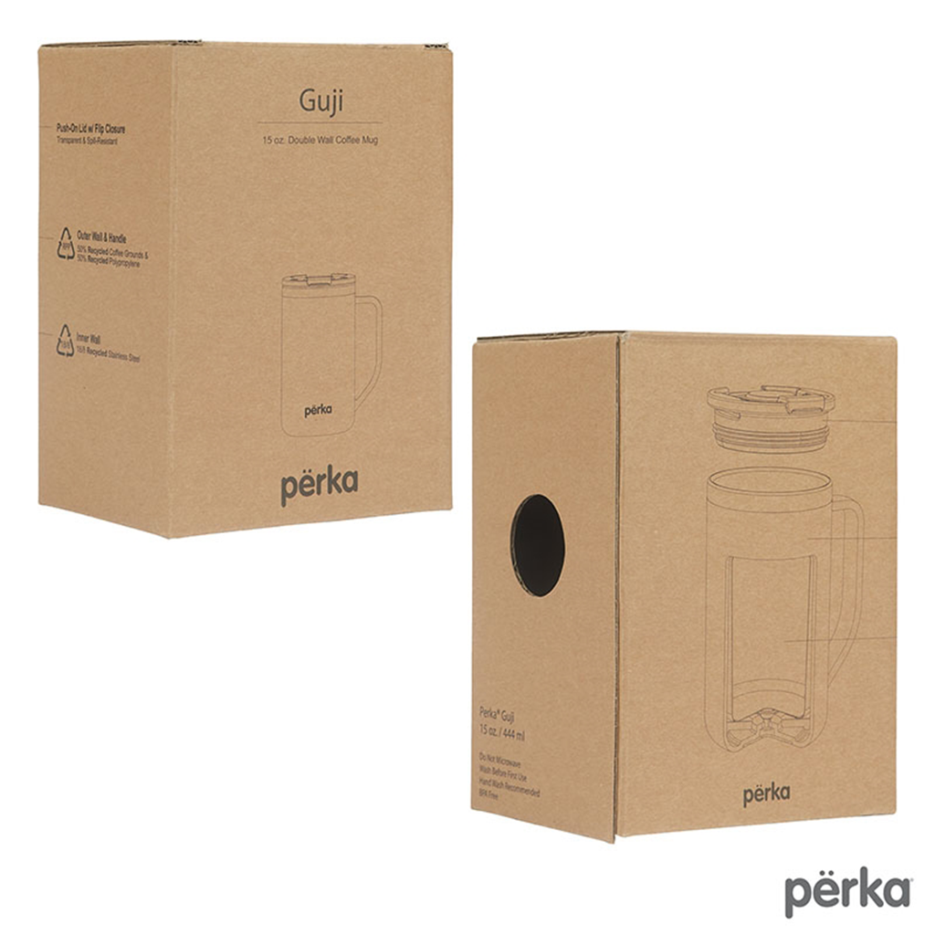 Perka Brown Guji 15 oz. Recycled Steel and Coffee Grounds Mug