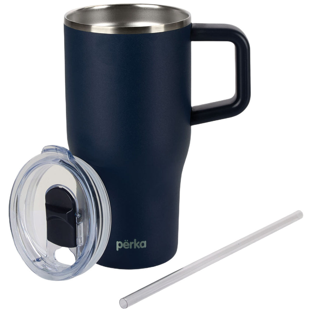 Perka Navy Myrton 20 oz. Double Wall, Recycled Stainless Steel Travel Mug