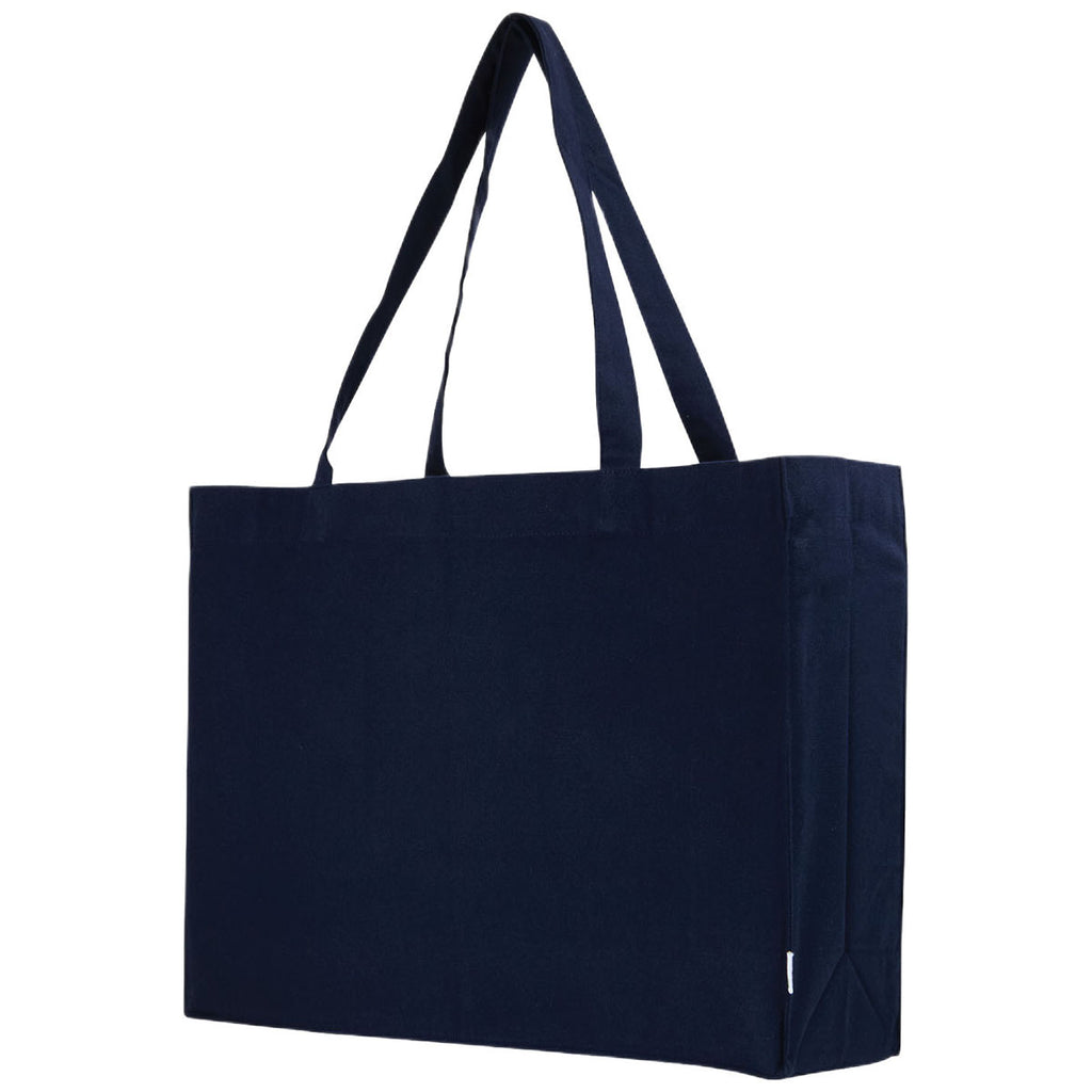 Logomark Navy Juliette 10 oz. Recycled Cotton Shopper Tote