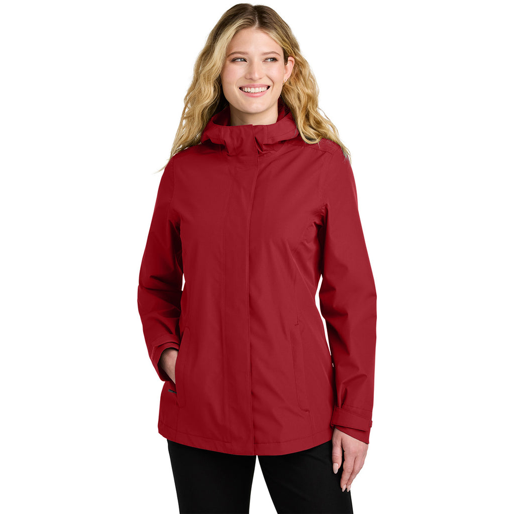 Port Authority Women's Rich Red C-FREE Rain Jacket