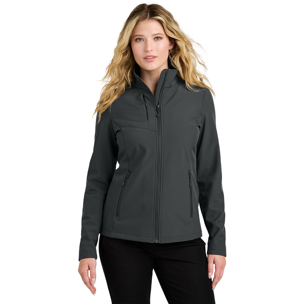 Port Authority Women's Grey Steel C-FREE Core Soft Shell