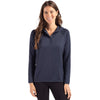 Cutter & Buck Women's Navy Blue Coastline Epic Comfort Eco Recycled Hooded Shirt