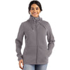 Cutter & Buck Women's Elemental Grey Roam Epic Comfort Recycled Full Zip Hooded Jacket