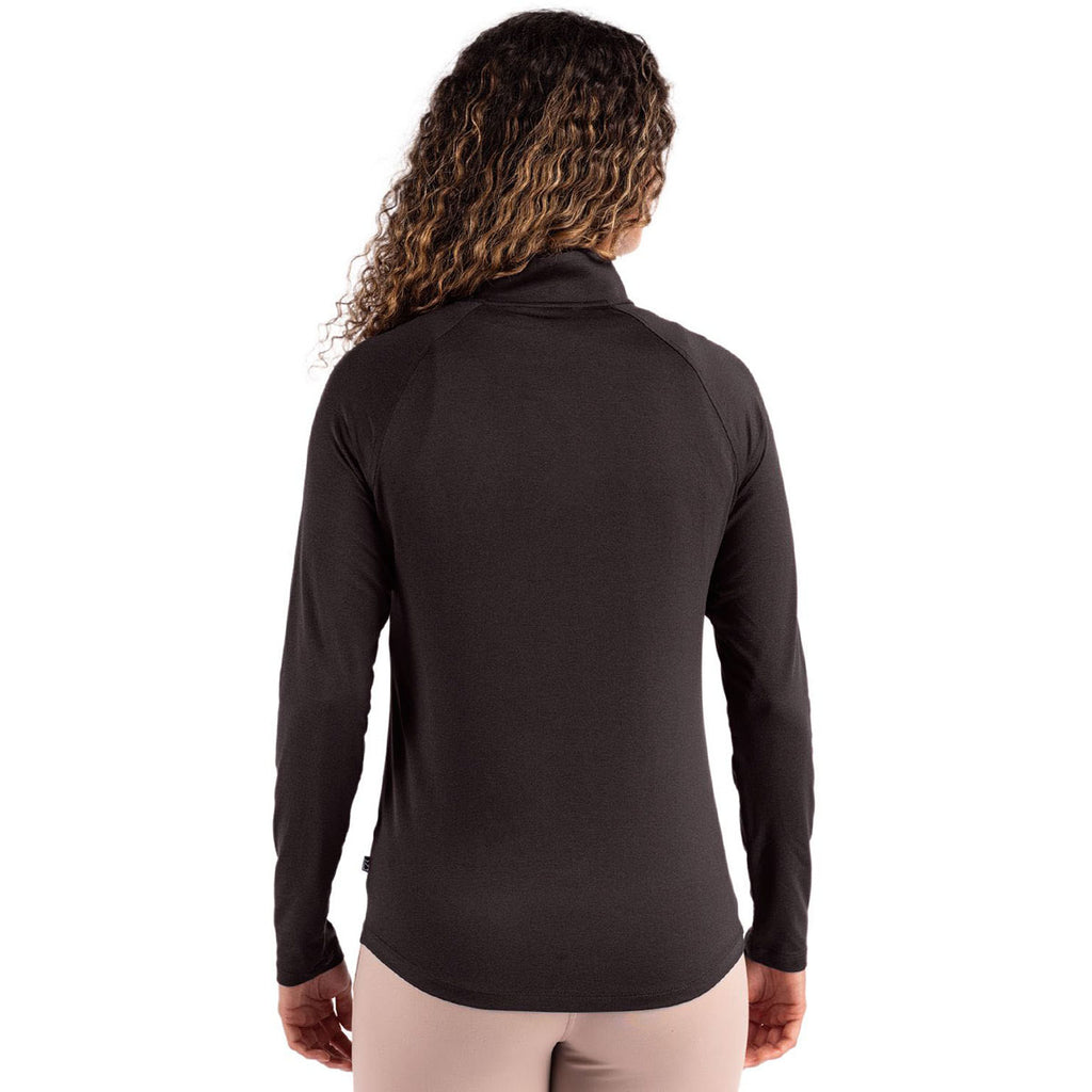 Cutter & Buck Women's Black Coastline Epic Comfort Recycled Quarter Zip