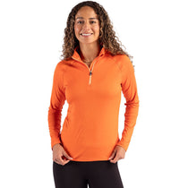 Cutter & Buck Women's College Orange Coastline Epic Comfort Recycled Quarter Zip