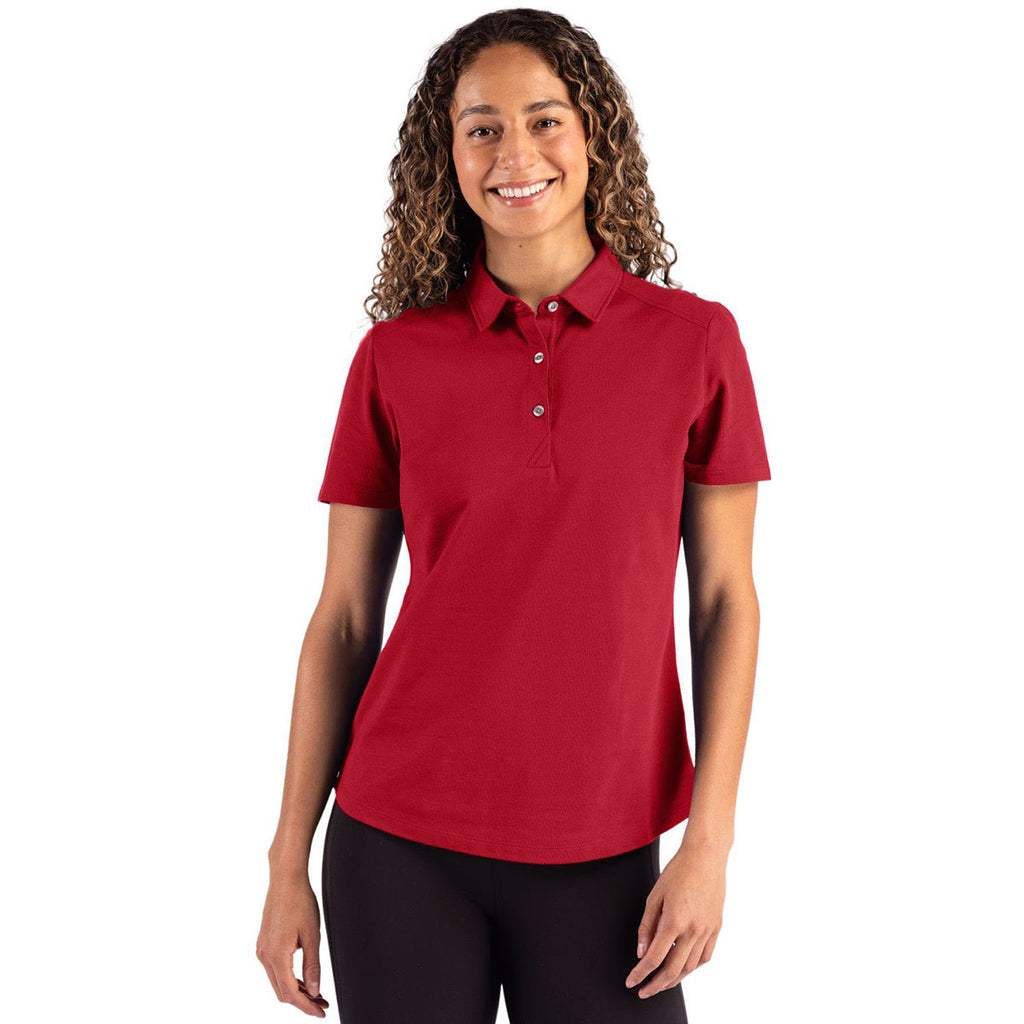 Cutter & Buck Women's Cardinal Red Advantage Refresh Epic Confidence Recycled Tri-Blend Pique Polo