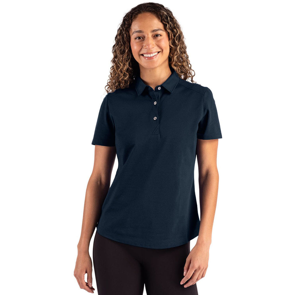 Cutter & Buck Women's Liberty Navy Advantage Refresh Epic Confidence Recycled Tri-Blend Pique Polo