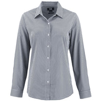 Cutter & Buck Women's Black/White Skyline Epic Confidence Recycled Gingham Long Sleeve Dress Shirt
