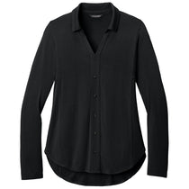 Port Authority Women's Deep Black Luxe Knit Button Tunic