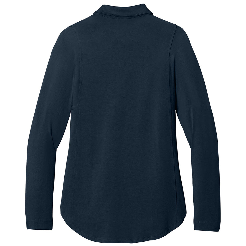 Port Authority Women's River Blue Navy Luxe Knit Button Tunic