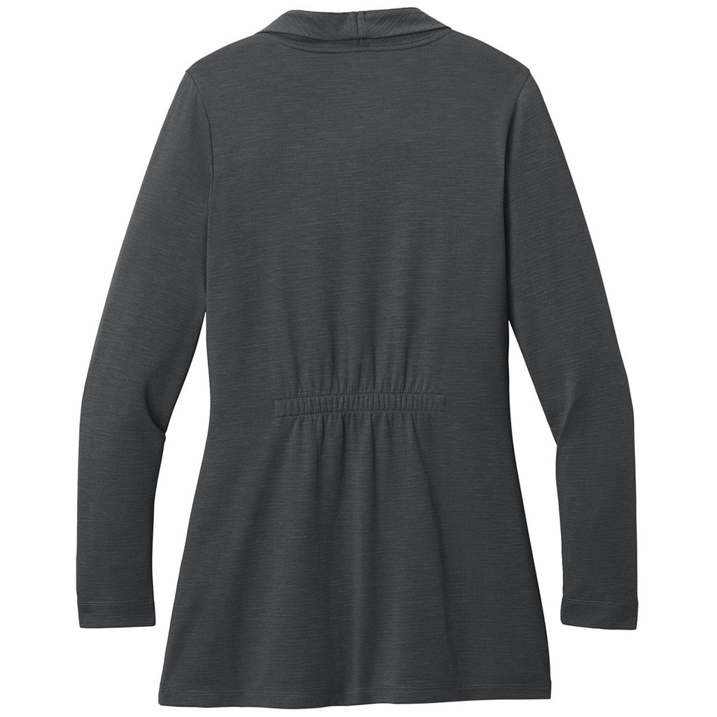 Port Authority Women's Grey Steel Breakwater Open Cardigan