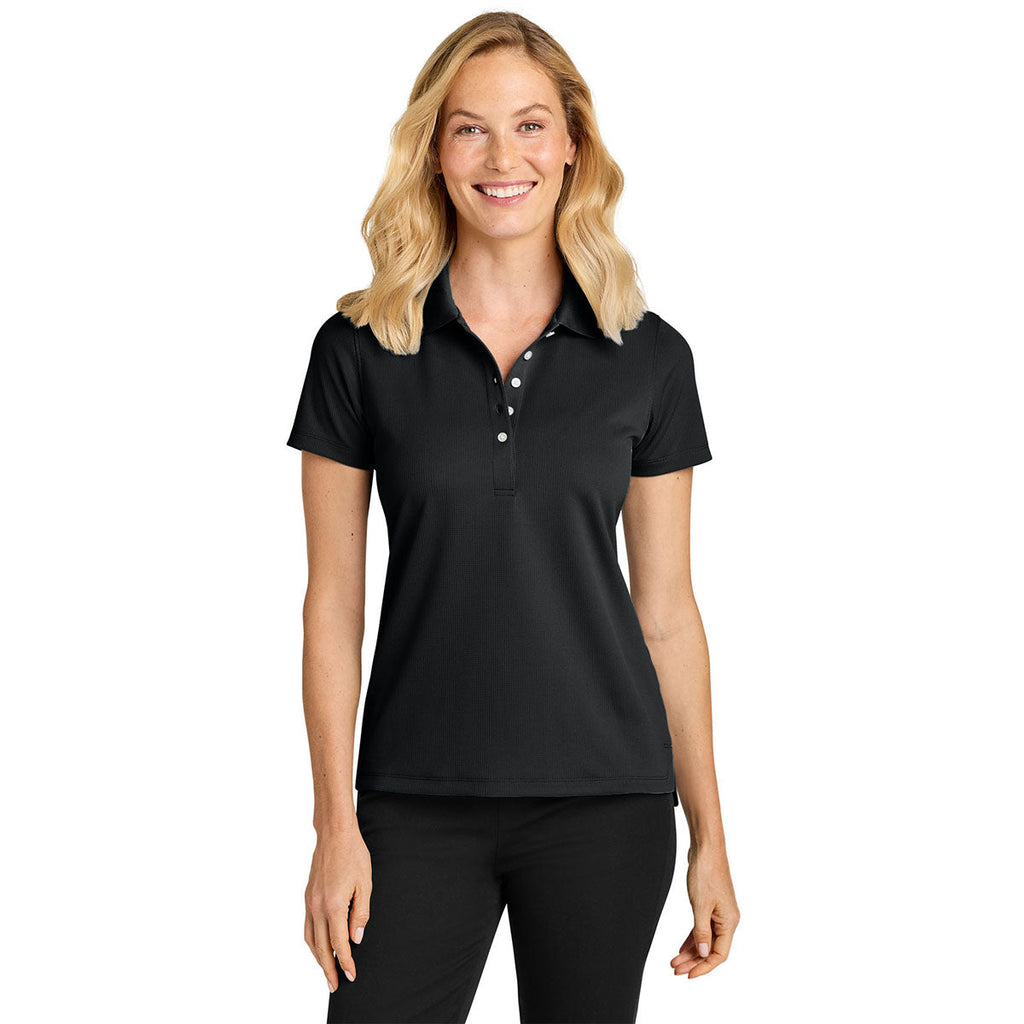 Port Authority Women's Deep Black Dry Zone Stain-Release Grid Polo