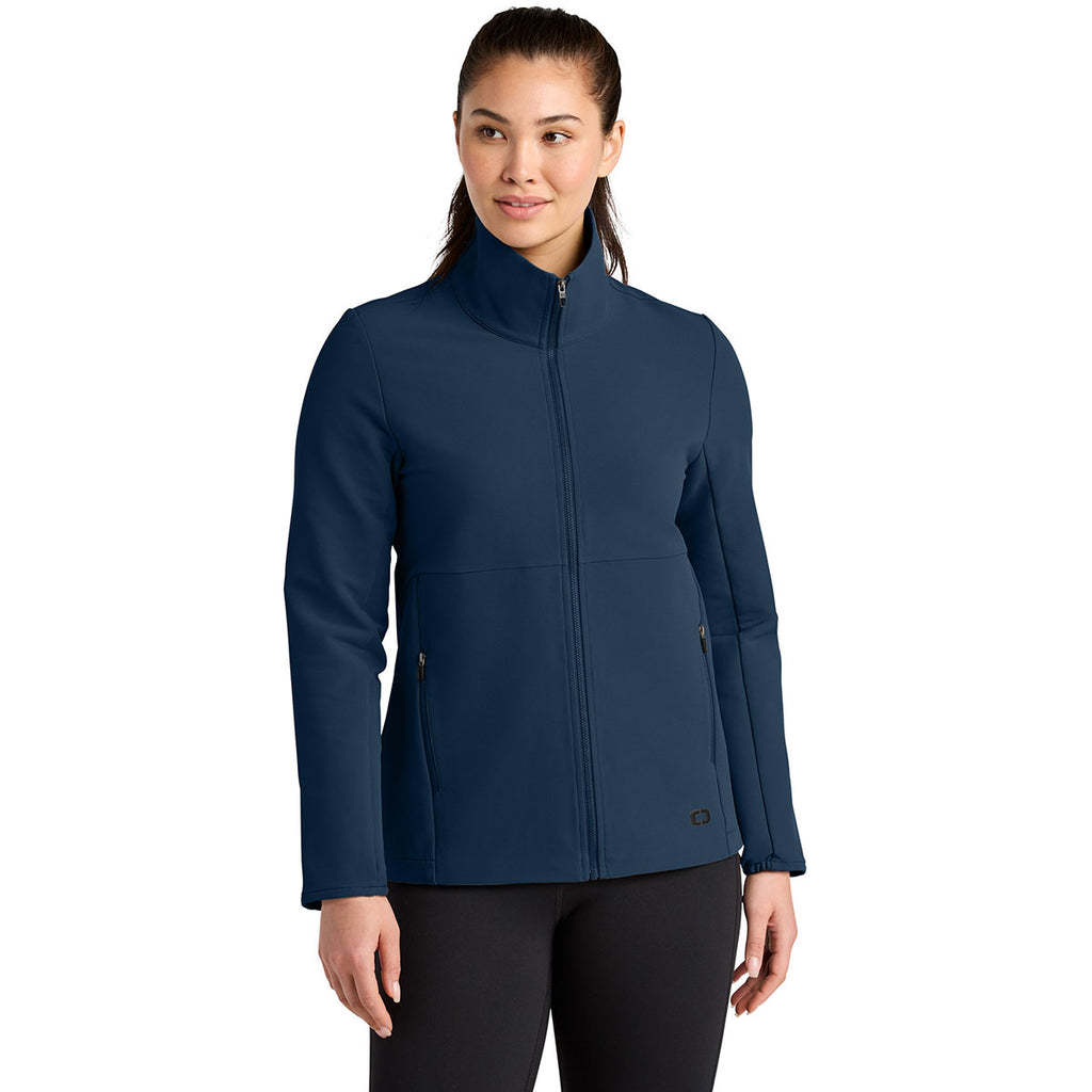 OGIO Women's River Blue Navy Kinetic Soft Shell