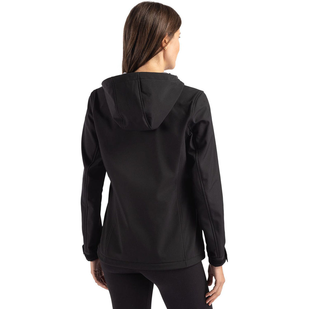 Clique Women's Black Telemark Eco Stretch Softshell Full Zip Hooded Jacket