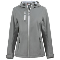 Clique Women's Pure Slate Telemark Eco Stretch Softshell Full Zip Hooded Jacket