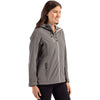 Clique Women's Pure Slate Telemark Eco Stretch Softshell Full Zip Hooded Jacket