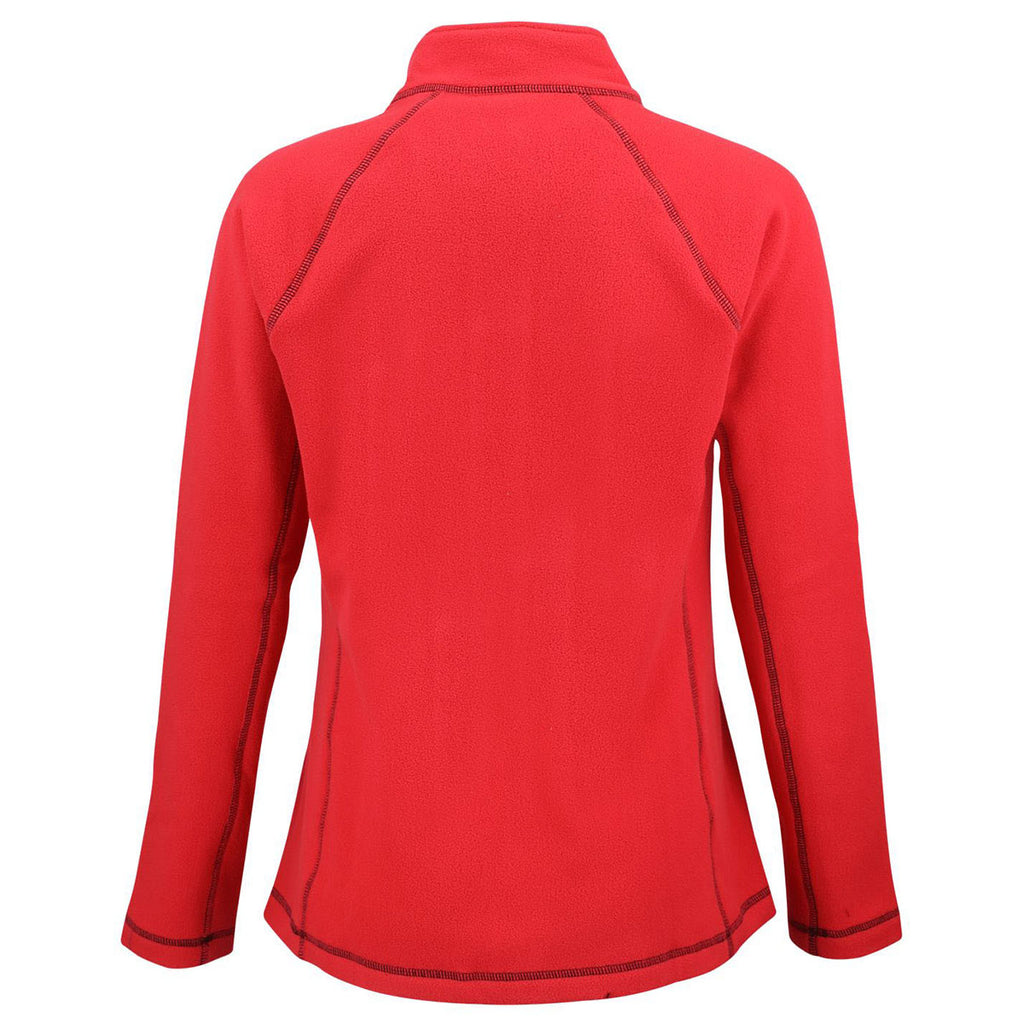 Clique Women's Red Powder Fleece Full Zip Jacket