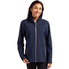 Clique Women's Dark Navy/Pure Slate Tempo Stretch Full Zip Softshell Jacket