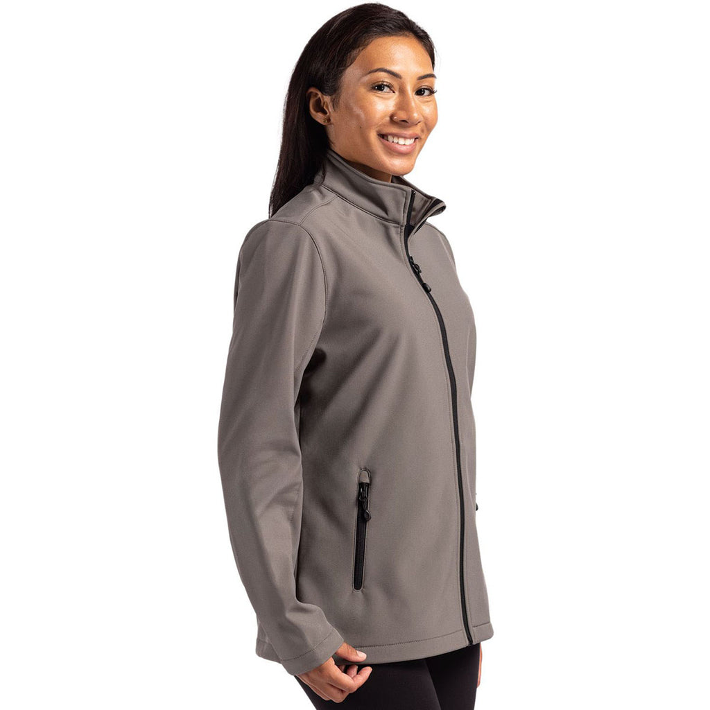 Clique Women's Pure Slate/Black Tempo Stretch Full Zip Softshell Jacket