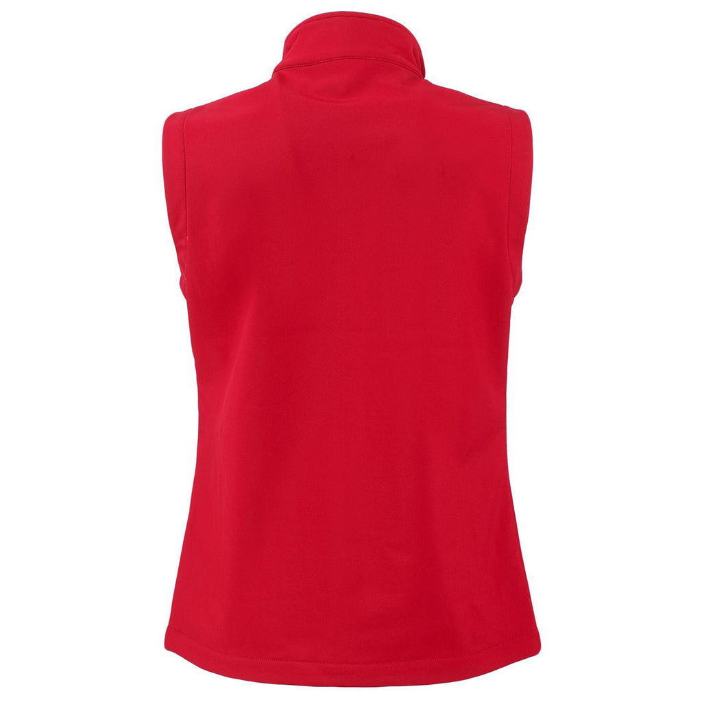 Clique Women's Red/Black Tempo Stretch Full Zip Softshell Vest