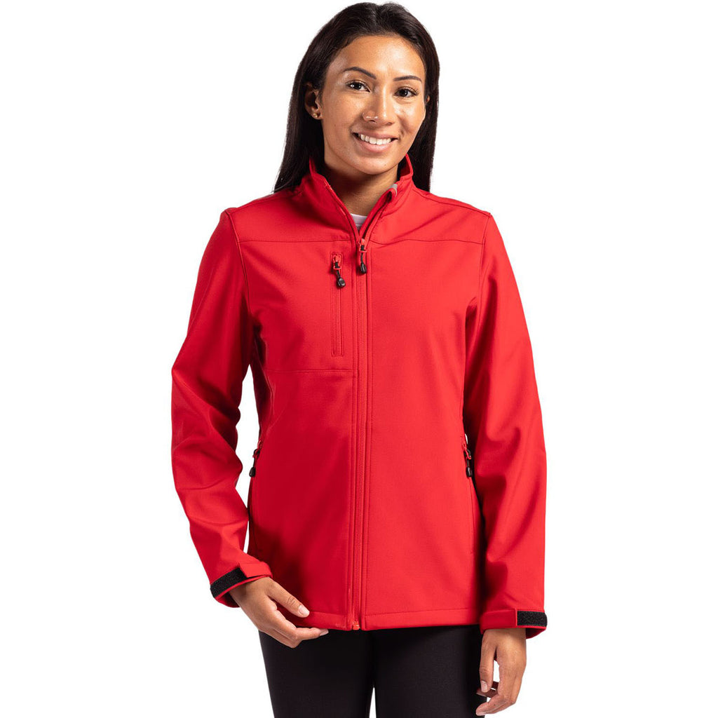 Clique Women's Red Tempest Waterproof Full Zip Softshell Jacket