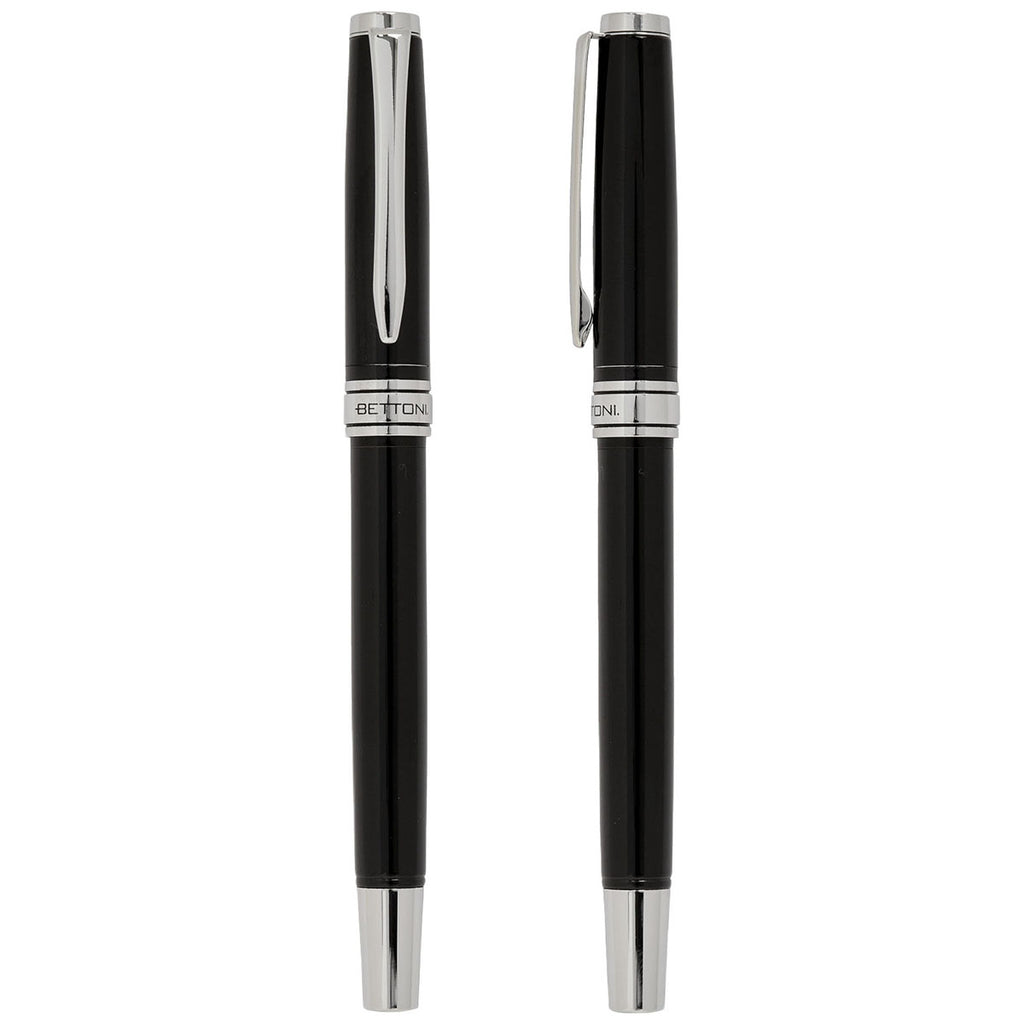 Bettoni Black Avellino Recycled Brass Cap-Off Rollerball Pen