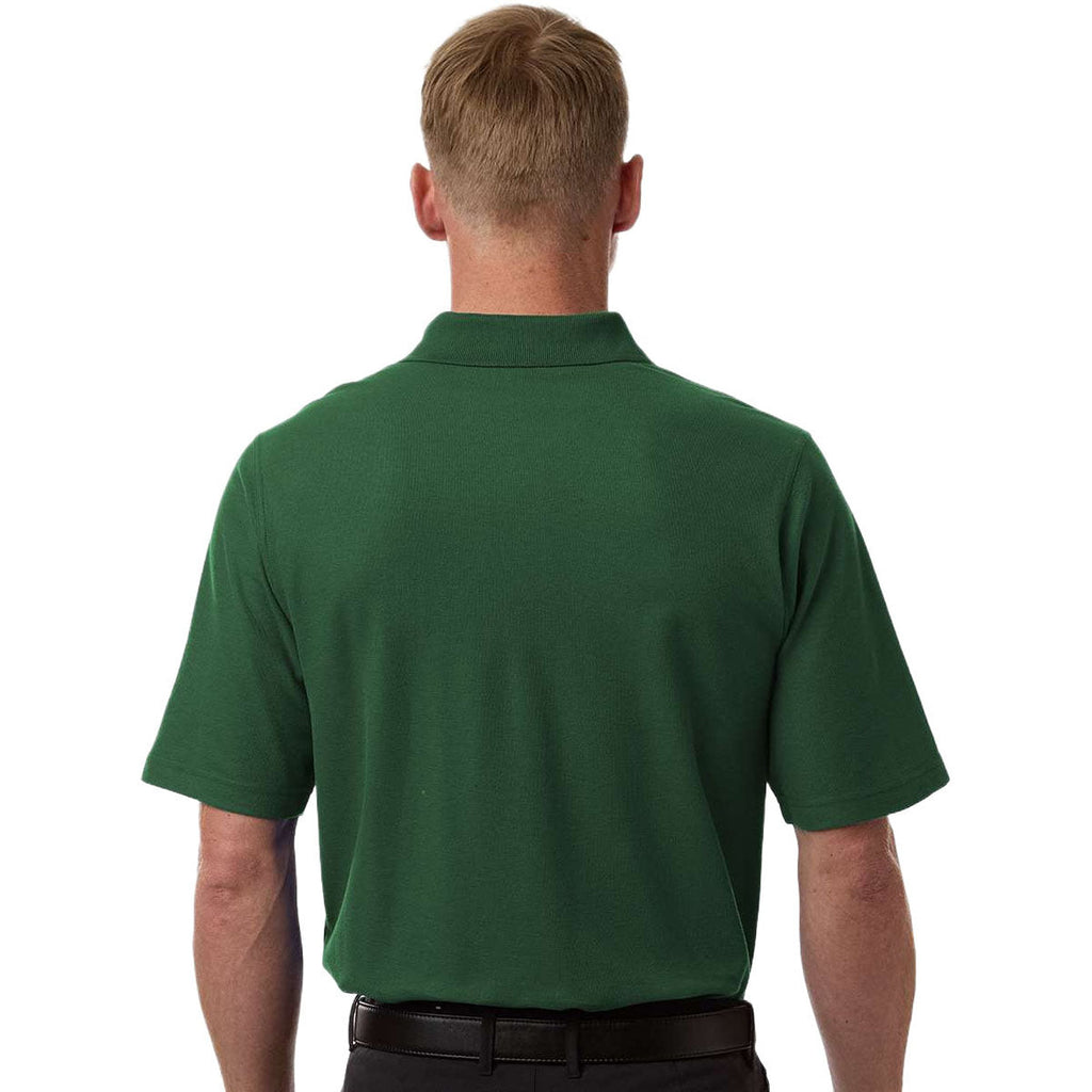 Harriton Men's Dark Green Maverick CVC Pique Polo