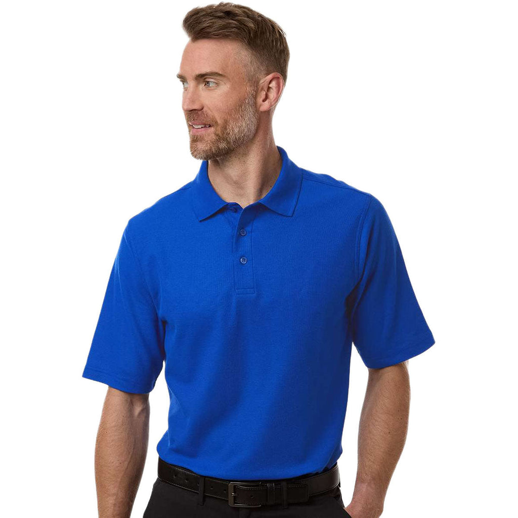 Harriton Men's True Royal Tall Maverick CVC Pique Polo