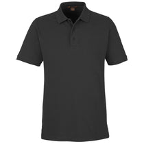 Harriton Men's Black Valiant Cotton Snag Protect Polo