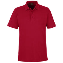 Harriton Men's Red Valiant Cotton Snag Protect Polo