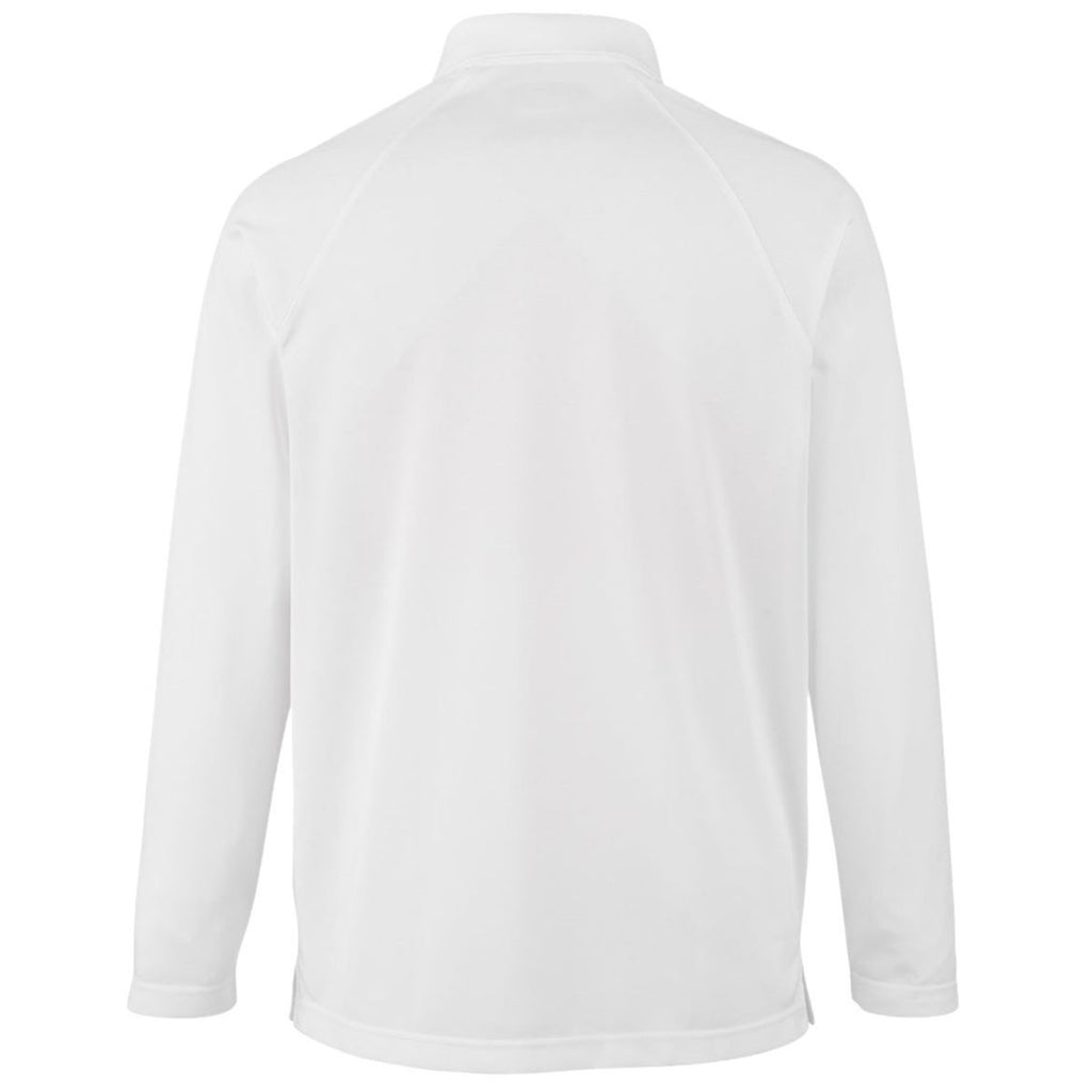 Harriton Men's White Charge Snag and Soil Protect Long Sleeve Polo