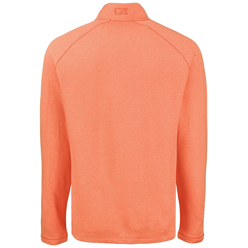 Cutter & Buck Men's College Orange Heather Peshastin Eco Fleece Recycled Half Zip Pullover