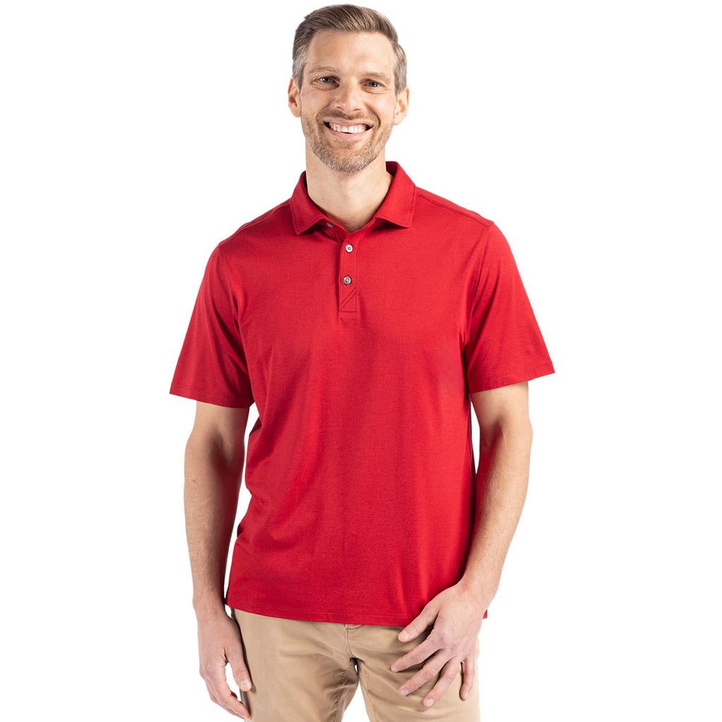 Cutter & Buck Men's Cardinal Red Coastline Epic Comfort Eco Recycled Polo