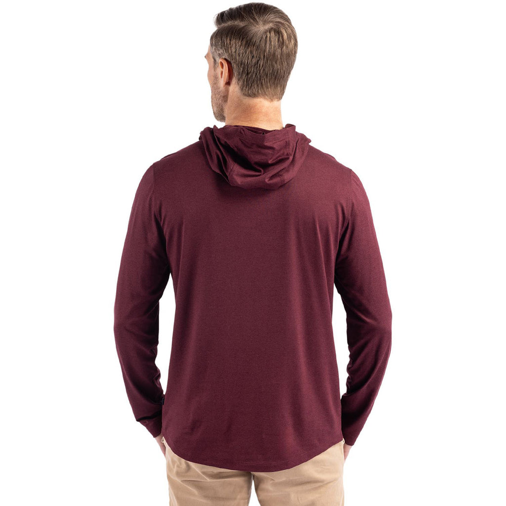 Cutter & Buck Men's Bordeaux Coastline Epic Comfort Eco Recycled Hooded Shirt