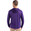 Cutter & Buck Men's College Purple Coastline Epic Comfort Eco Recycled Hooded Shirt