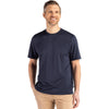 Cutter & Buck Men's Navy Blue Coastline Epic Comfort Recycled Short Sleeve Tee