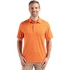 Cutter & Buck Men's College Orange/White Forge Eco Fine Line Stripe Stretch Recycled Polo