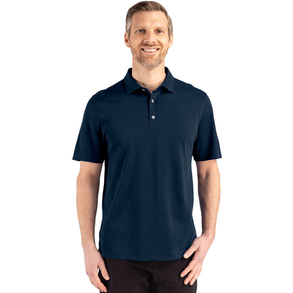 Cutter & Buck Men's Liberty Navy Advantage Refresh Epic Confidence Recycled Tri-Blend Pique Polo