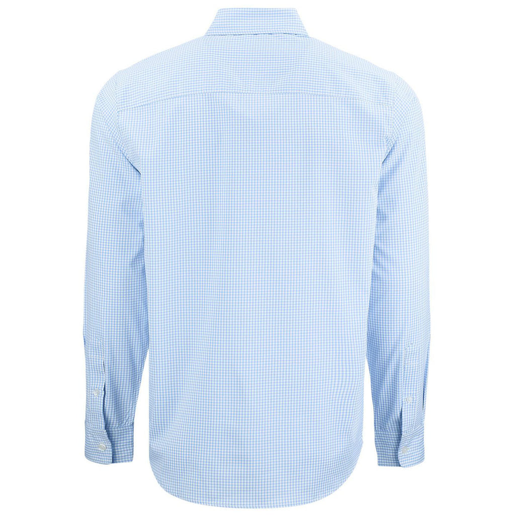 Cutter & Buck Men's Atlas/White Skyline Epic Confidence Recycled Gingham Long Sleeve Dress Shirt