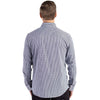 Cutter & Buck Men's Navy Blue/White Skyline Epic Confidence Recycled Gingham Long Sleeve Dress Shirt
