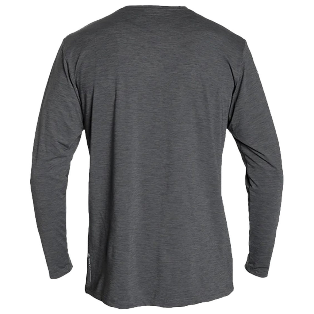 ANETIK Men's Charcoal Heathered Low Pro Tech Long Sleeve T-Shirt