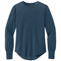 Mercer+Mettle Women's Insignia Blue Stretch Jersey Long Sleeve Blouson Top