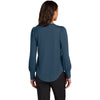 Mercer+Mettle Women's Insignia Blue Stretch Jersey Long Sleeve Blouson Top
