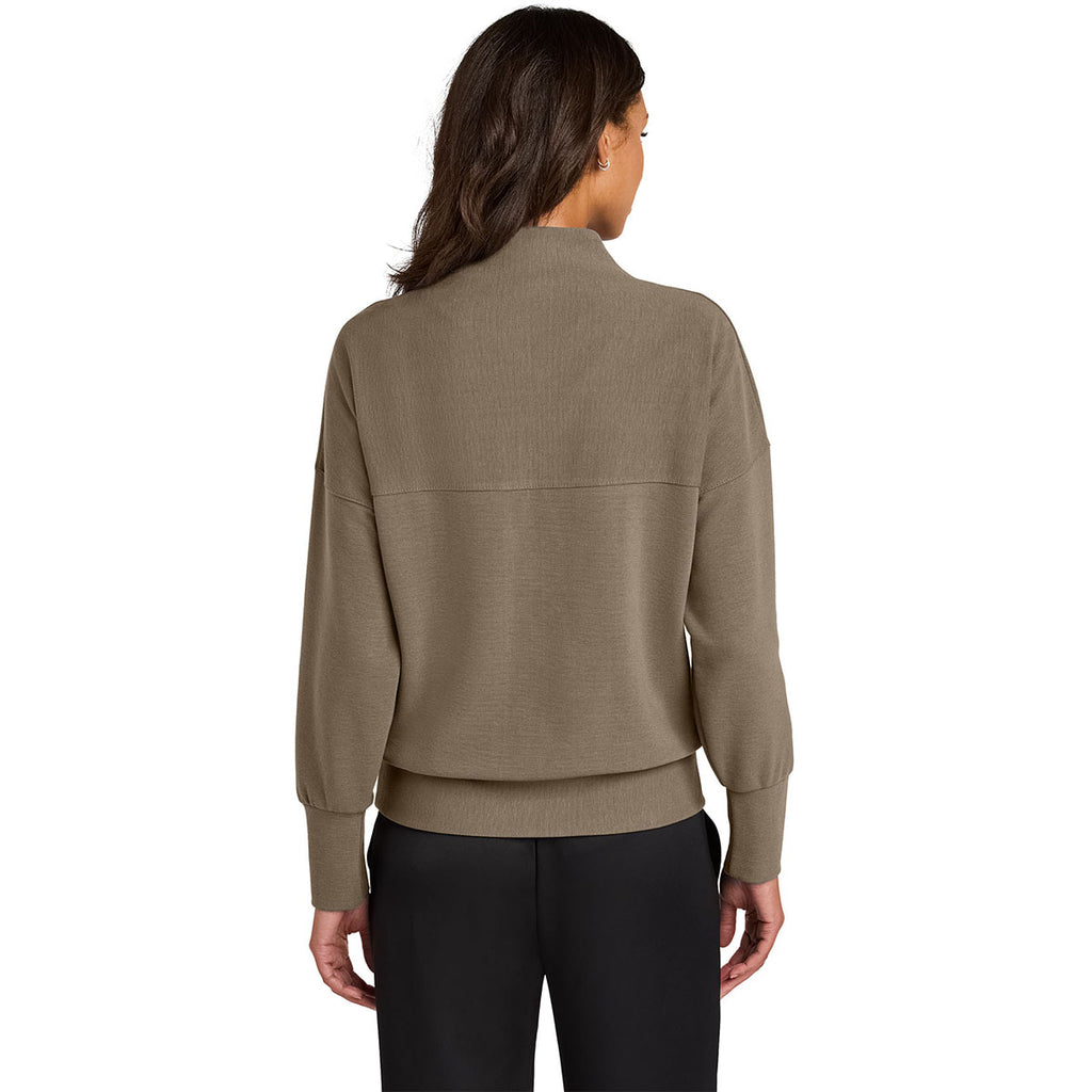 Mercer+Mettle Women's Warm Taupe Linear Texture 1/4-Zip