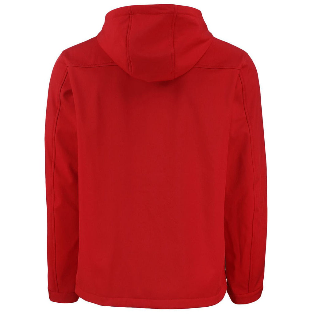 Clique Men's Red Telemark Eco Stretch Softshell Full Zip Hooded Jacket