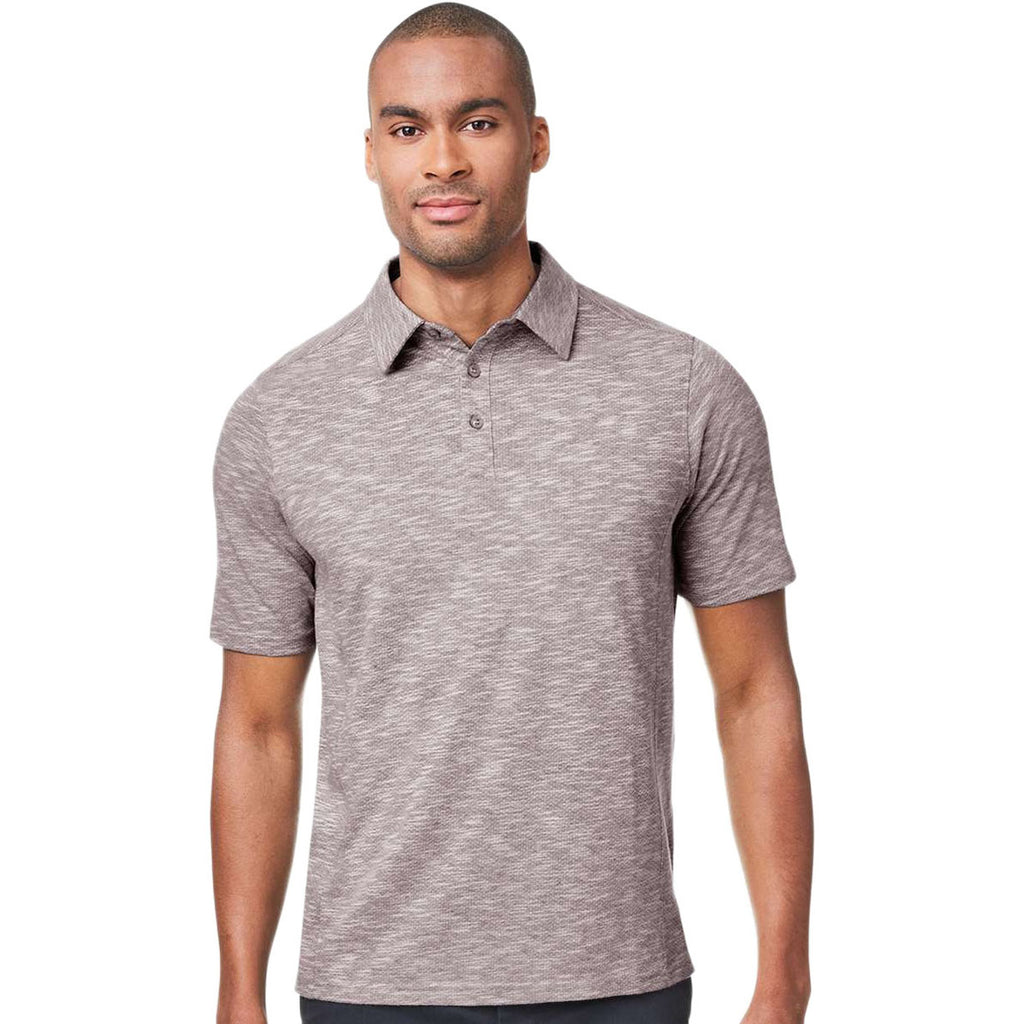 North End Men's Burgundy Heather Eclipse Jacquard Polo