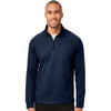 North End Men's Classic Navy Rhythm Waffle Quarter-Zip Pullover